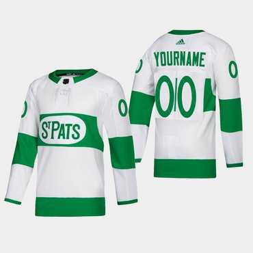 Mens Toronto Maple Leafs Custom Toronto St. Pats Road Authentic Player White Jersey->customized nhl jersey->Custom Jersey